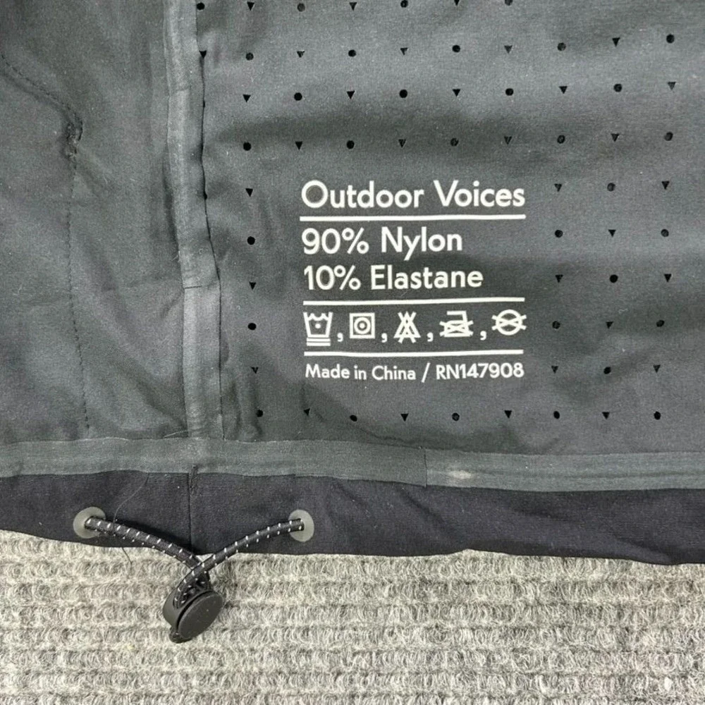 Outdoor Voices Black Full Zip Hooded Jacket Men Small Lightweight Athleisure Gym